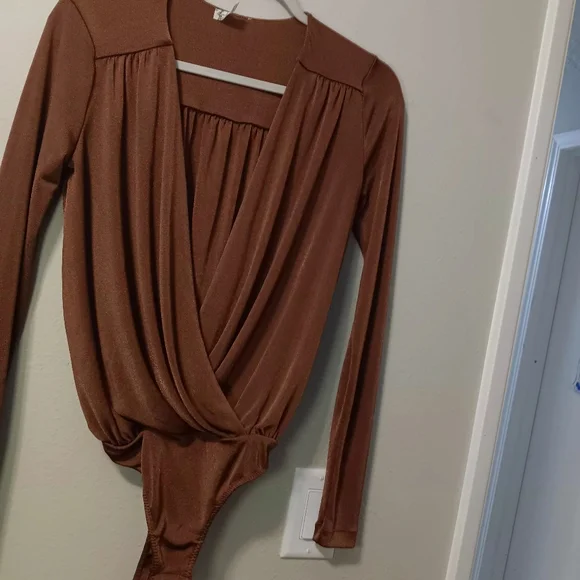 Free People Chocolate Brown Long Sleeve Bodysuit - Picture 8 of 16